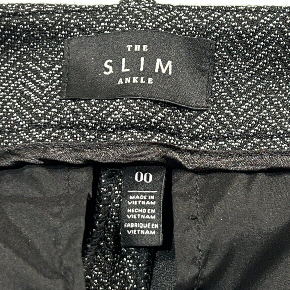 White House Black Market WHBM The Ankle Slim Pants Trousers Sz 00 Houndstooth - Picture 7 of 8